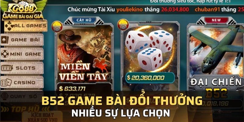 Ng??i ch?i có th? l?a ch?n nhi?u game khác nhau